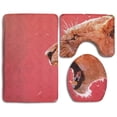 thumbnail image 1 of PUDMAD Roaring Lion 3 Piece Bathroom Rugs Set Bath Rug Contour Mat and Toilet Lid Cover, 1 of 2