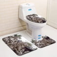 thumbnail image 1 of PUDMAD Rock 3 Piece Bathroom Rugs Set Bath Rug Contour Mat and Toilet Lid Cover, 1 of 2