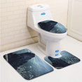 thumbnail image 1 of PUDMAD Rock 3 Piece Bathroom Rugs Set Bath Rug Contour Mat and Toilet Lid Cover, 1 of 2