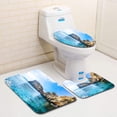 thumbnail image 1 of PUDMAD Rock boulders in Mediterranean Sea 3 Piece Bathroom Rugs Set Bath Rug Contour Mat and Toilet Lid Cover, 1 of 2