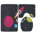thumbnail image 1 of PUDMAD Rocket And Science 3 Piece Bathroom Rugs Set Bath Rug Contour Mat and Toilet Lid Cover, 1 of 2