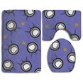 thumbnail image 1 of PUDMAD Rocket Ship 3 Piece Bathroom Rugs Set Bath Rug Contour Mat and Toilet Lid Cover, 1 of 2