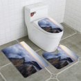 thumbnail image 1 of PUDMAD Rocks in Cloud 3 Piece Bathroom Rugs Set Bath Rug Contour Mat and Toilet Lid Cover, 1 of 2