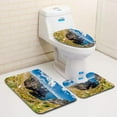 thumbnail image 1 of PUDMAD Rocky Coastal Scenery Around Pointe de Pen Hir in Brittany France 3 Piece Bathroom Rugs Set Bath Rug Contour Mat and Toilet Lid Cover, 1 of 2