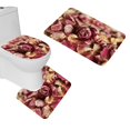 thumbnail image 1 of PUDMAD Rose Bud Petals Dry 3 Piece Bathroom Rugs Set Bath Rug Contour Mat and Toilet Lid Cover, 1 of 2