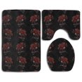 thumbnail image 1 of PUDMAD Rose Flowers Morbid Skeleton 3 Piece Bathroom Rugs Set Bath Rug Contour Mat and Toilet Lid Cover, 1 of 2