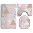 thumbnail image 1 of PUDMAD Rose Gold Grey Marble 3 Piece Bathroom Rugs Set Bath Rug Contour Mat and Toilet Lid Cover, 1 of 2