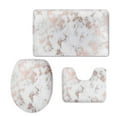 thumbnail image 1 of PUDMAD Rose Gold Marble 3 Piece Bathroom Rugs Set Bath Rug Contour Mat and Toilet Lid Cover, 1 of 2