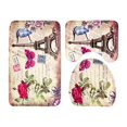 thumbnail image 1 of PUDMAD Rose Tower 3 Piece Bathroom Rugs Set Bath Rug Contour Mat and Toilet Lid Cover, 1 of 2