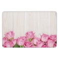 thumbnail image 1 of PUDMAD RoseValentines Day Celebration Inspired Composition Flowers on Wood Planks DecorativePink Green Cream 3 Piece Bathroom Rugs Set Bath Rug Contour Mat and Toilet Lid Cover, 1 of 2