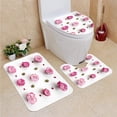 thumbnail image 1 of PUDMAD Roses Buds 3 Piece Bathroom Rugs Set Bath Rug Contour Mat and Toilet Lid Cover, 1 of 2