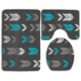 thumbnail image 1 of PUDMAD Rotated Fabric Arrow 3 Piece Bathroom Rugs Set Bath Rug Contour Mat and Toilet Lid Cover, 1 of 2