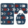 thumbnail image 1 of PUDMAD Rotated Fabric Arrow Feathers 3 Piece Bathroom Rugs Set Bath Rug Contour Mat and Toilet Lid Cover, 1 of 2