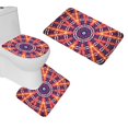 thumbnail image 1 of PUDMAD Rotation Line Circle 3 Piece Bathroom Rugs Set Bath Rug Contour Mat and Toilet Lid Cover, 1 of 2