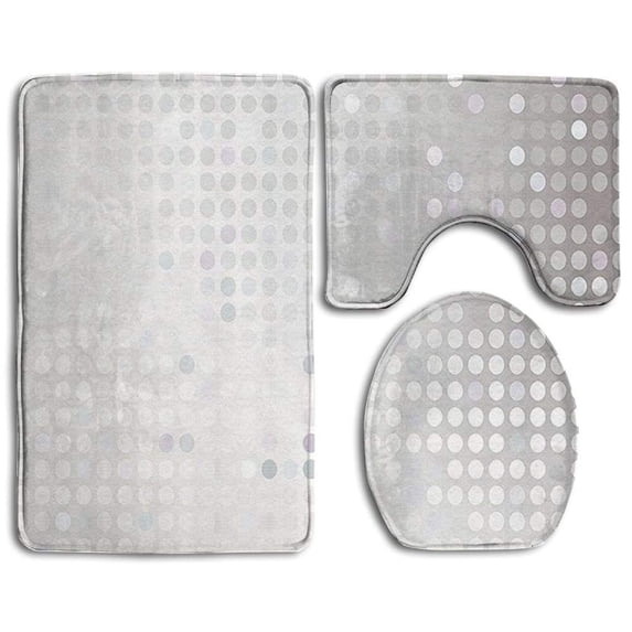 PUDMAD Rottweilers and Thistles 3 Piece Bathroom Rugs Set Bath Rug Contour Mat and Toilet Lid Cover
