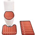 thumbnail image 1 of PUDMAD Runn Track Texture e Numbers 3 Piece Bathroom Rugs Set Bath Rug Contour Mat and Toilet Lid Cover, 1 of 2