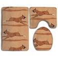 thumbnail image 1 of PUDMAD Running Boxer Dog 3 Piece Bathroom Rugs Set Bath Rug Contour Mat and Toilet Lid Cover, 1 of 2