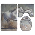 thumbnail image 1 of PUDMAD Running Horse Movie 3 Piece Bathroom Rugs Set Bath Rug Contour Mat and Toilet Lid Cover, 1 of 2