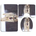 thumbnail image 1 of PUDMAD Running Wolf 3 Piece Bathroom Rugs Set Bath Rug Contour Mat and Toilet Lid Cover, 1 of 2