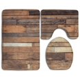 thumbnail image 1 of PUDMAD Rustic Planks Grungy Look Farm Country Style 3 Piece Bathroom Rugs Set Bath Rug Contour Mat and Toilet Lid Cover, 1 of 2