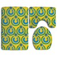 thumbnail image 1 of PUDMAD Rwanda Flag Eat Earth 3 Piece Bathroom Rugs Set Bath Rug Contour Mat and Toilet Lid Cover, 1 of 2
