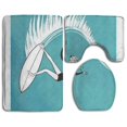 thumbnail image 1 of PUDMAD SURF Girl 3 Piece Bathroom Rugs Set Bath Rug Contour Mat and Toilet Lid Cover, 1 of 2