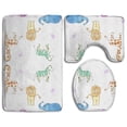 thumbnail image 1 of PUDMAD Safari Zoo 3 Piece Bathroom Rugs Set Bath Rug Contour Mat and Toilet Lid Cover, 1 of 2