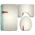 thumbnail image 1 of PUDMAD Salamander Art 3 Piece Bathroom Rugs Set Bath Rug Contour Mat and Toilet Lid Cover, 1 of 2