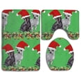 thumbnail image 1 of PUDMAD Santa Chihuahua Christmas 3 Piece Bathroom Rugs Set Bath Rug Contour Mat and Toilet Lid Cover, 1 of 2