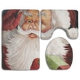thumbnail image 1 of PUDMAD Santa Claus Box 3 Piece Bathroom Rugs Set Bath Rug Contour Mat and Toilet Lid Cover, 1 of 2