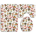 thumbnail image 1 of PUDMAD Santa Helpers Cartoon Kids Yule 3 Piece Bathroom Rugs Set Bath Rug Contour Mat and Toilet Lid Cover, 1 of 2