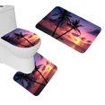 thumbnail image 1 of PUDMAD Scenery Mountains and Rivers 3 Piece Bathroom Rugs Set Bath Rug Contour Mat and Toilet Lid Cover, 1 of 2