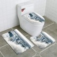 thumbnail image 1 of PUDMAD Scenic Landscape Snow Trees and Sunset at Cold Winter Day 3 Piece Bathroom Rugs Set Bath Rug Contour Mat and Toilet Lid Cover, 1 of 2