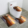 thumbnail image 1 of PUDMAD Scenic Sunrise and Autumn Foliage west Virginia 3 Piece Bathroom Rugs Set Bath Rug Contour Mat and Toilet Lid Cover, 1 of 2