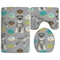 thumbnail image 1 of PUDMAD Schnauzers Donuts Cute 3 Piece Bathroom Rugs Set Bath Rug Contour Mat and Toilet Lid Cover, 1 of 2