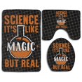 thumbnail image 1 of PUDMAD Science It's Magic But Real 3 Piece Bathroom Rugs Set Bath Rug Contour Mat and Toilet Lid Cover, 1 of 2
