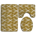 thumbnail image 1 of PUDMAD Scissors Mode 3 Piece Bathroom Rugs Set Bath Rug Contour Mat and Toilet Lid Cover, 1 of 2