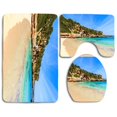 thumbnail image 1 of PUDMAD Sea Coast Beach Hotels 3 Piece Bathroom Rugs Set Bath Rug Contour Mat and Toilet Lid Cover, 1 of 2