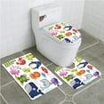 thumbnail image 1 of PUDMAD Sea Creature Collection 3 Piece Bathroom Rugs Set Bath Rug Contour Mat and Toilet Lid Cover, 1 of 2