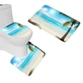 thumbnail image 1 of PUDMAD Sea Palm Beach 3 Piece Bathroom Rugs Set Bath Rug Contour Mat and Toilet Lid Cover, 1 of 2