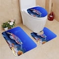 thumbnail image 1 of PUDMAD Sea Turtle Near Coral Reef Bali 3 Piece Bathroom Rugs Set Bath Rug Contour Mat and Toilet Lid Cover, 1 of 2