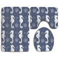 thumbnail image 1 of PUDMAD Seahorse and Shell 3 Piece Bathroom Rugs Set Bath Rug Contour Mat and Toilet Lid Cover, 1 of 2