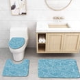 thumbnail image 1 of PUDMAD Seamless Abstract Hand Drawn Waves 3 Piece Bathroom Rugs Set Bath Rug Contour Mat and Toilet Lid Cover, 1 of 2