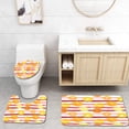 thumbnail image 1 of PUDMAD Seamless Abstract Slices Lemon and Orange on Stripes in Grungy Style 3 Piece Bathroom Rugs Set Bath Rug Contour Mat and Toilet Lid Cover, 1 of 2