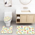 thumbnail image 1 of PUDMAD Seamless Baby Footprint 3 Piece Bathroom Rugs Set Bath Rug Contour Mat and Toilet Lid Cover, 1 of 2