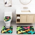thumbnail image 1 of PUDMAD Seamless Butterflies in Scandinavian Style Greeting Card and 3 Piece Bathroom Rugs Set Bath Rug Contour Mat and Toilet Lid Cover, 1 of 2