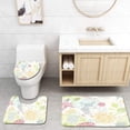 thumbnail image 1 of PUDMAD Seamless Floral 3 Piece Bathroom Rugs Set Bath Rug Contour Mat and Toilet Lid Cover, 1 of 2
