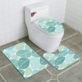 thumbnail image 1 of PUDMAD Seamless Leaves 3 Piece Bathroom Rugs Set Bath Rug Contour Mat and Toilet Lid Cover, 1 of 2