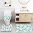 thumbnail image 1 of PUDMAD Seamless Stylized Tree and Snowfall 3 Piece Bathroom Rugs Set Bath Rug Contour Mat and Toilet Lid Cover, 1 of 2
