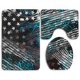 thumbnail image 1 of PUDMAD Seamless Urban Striped Lines Stars Rays Halftone Elements 3 Piece Bathroom Rugs Set Bath Rug Contour Mat and Toilet Lid Cover, 1 of 2